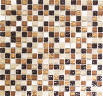 Mosaikfliese Transluzent beige braun Glasmosaik Crystal Stein beige braun ...