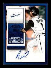 2015 Panini Contenders #34 Richard Urena Prospect Ticket  XRC Auto Blue Foil