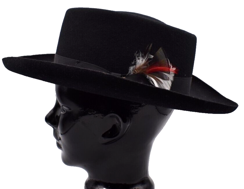 Stetson Mallory Western Fedora Hat Black Pure Wool Sawyer