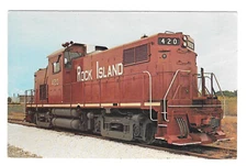 Rock Island Railroad 420 Alco Model C-415 Train Locomotive Postcard    Unused