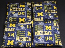MICHIGAN WOLVERINES CORNHOLE BEAN BAGS Tailgate Toss Corn Shot Game 4 ACA Bags