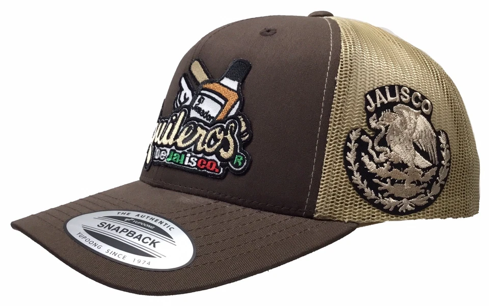Tequileros De Jalisco Khaki 2 Logos Hat Brown Khaki Mesh Logo Federal - Image 2 of 3