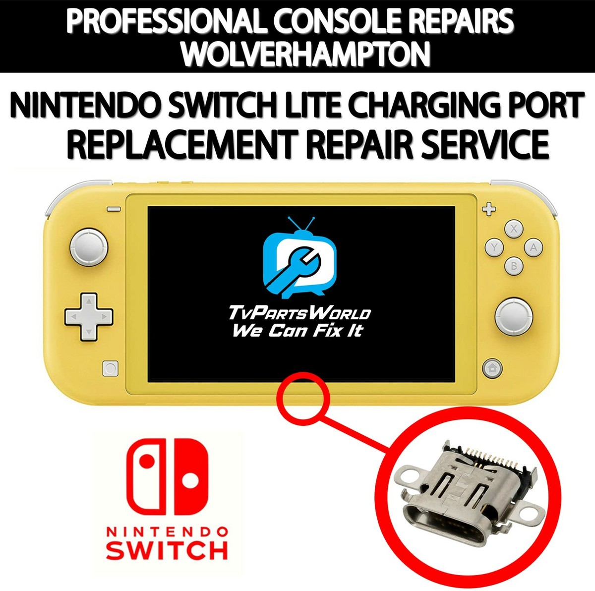 Nintendo Switch Lite Charging Port USB-C Repair Service No Fix No Fees