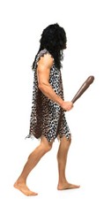 Caveman costume brown  black animal print size XL
