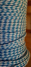 3/16 x 250 ft.8 strand Hollow Braid Polyethylene rope. Blue/white. Made in USA