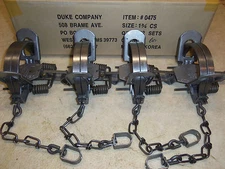 4 New Duke # 1 3/4 Coil Spring Traps 0475 Raccoon Coyote Bobcat Fox Trapping