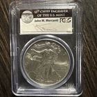 2011 (W) SILVER EAGLE PCGS MS70 JOHN MERCANTI SIGNED STRUCK AT WEST POINT LABEL