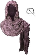 Medieval Scarf Cowl Men with Brooch, Viking Cowl Hood Cloak, Renaissance Rogue H