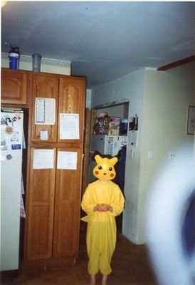 Vtg Found Photo Halloween Costume Pikachu Pokemon 4x6 Color Snapshot
