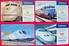 4 telephone cards SPAIN railway TALGO Telefonica F94
