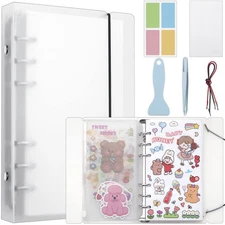 Reusable Sticker Book 100 Sheets Sticker Collecting Book with Pockets Stick