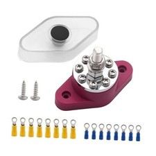  5/16" Power Distribution Block Bus Bar 12V with 8 x M4  8 Screws, M8 Red