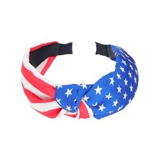 4 th of July Headbands for Women Girls American Flag Wide Knottted Headband