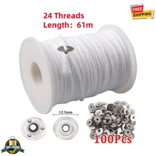 1 Roll Candle Cotton Wick & 100pcs Metal Tabs DIY Candle Making Kit
