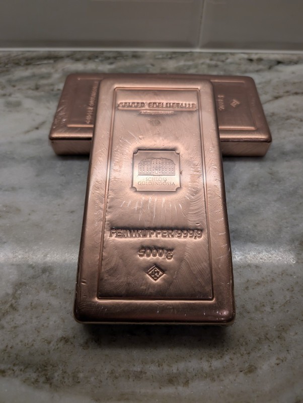 5000Gram  5 Kilos German Geiger Edelmetalle .9999 Pure Copper SEALED Massive BAR