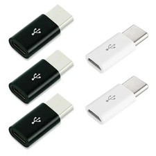 5 Pack Micro USB to Type C Adapter Converter Micro-B to USB-C Connector USA