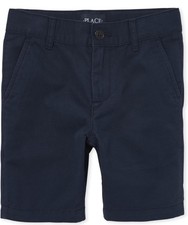 The Children's Place Boys Blue Uniform Chino Shorts-size 10