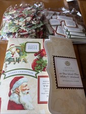 Anna Griffin 120 mini Santa Claus Stickers Sentiments Card Gift Tags Ornaments