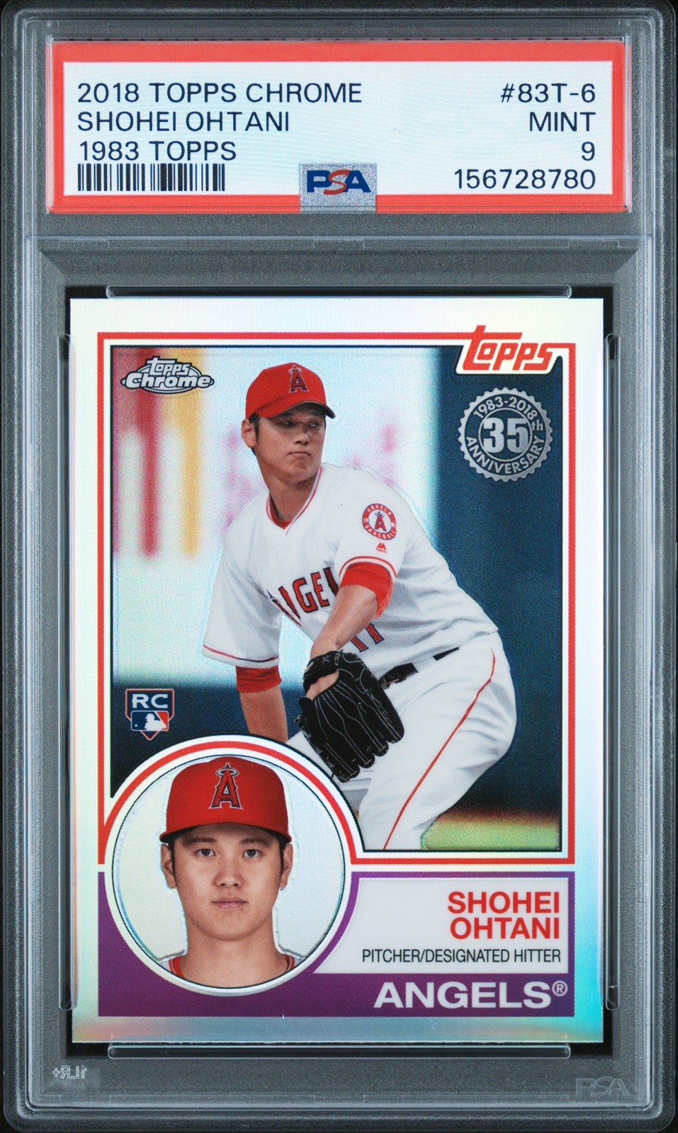 2018 TOPPS CHROME 1983 TOPPS #83T-6 SHOHEI OHTANI ROOKIE RC PSA 9