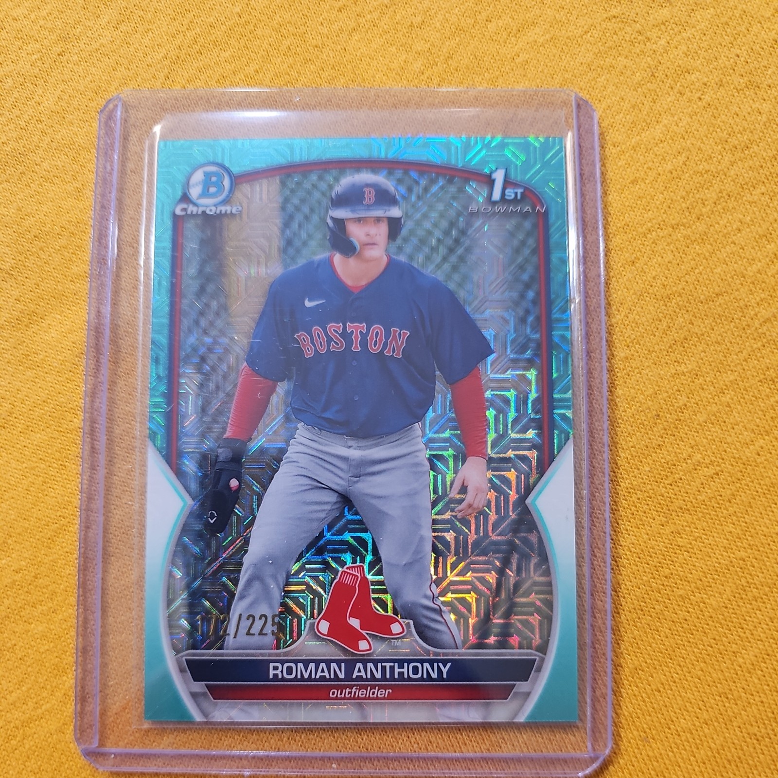 Roman Anthony 2023 Bowman Chrome #BCP-71 Aqua Mega Refractor 1st RC /225 044/225