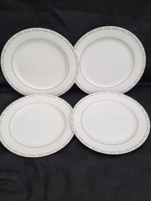 4 x Maxwell & Williams Cashmere Elegance Silber Salatteller. NEU UNBENUTZT