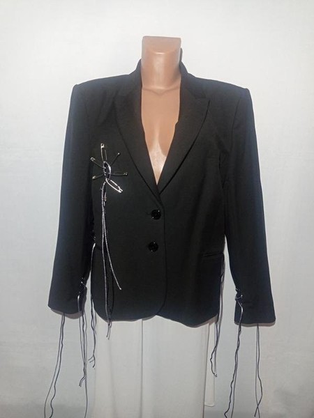 Women Jaeger Blazer Black Viscose 42 / XL / 50 #9IA7
