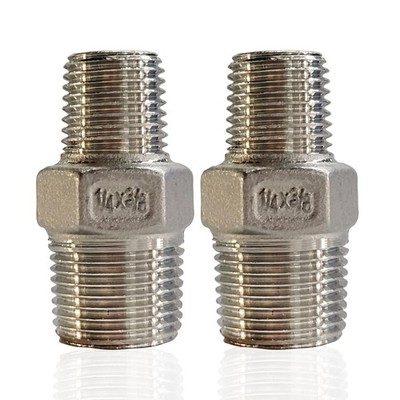 ZOUNI Reducing Hex Nipple, 304 Stainless Steel 3/8'' 3/8-1/4, 2pcs , 3/8 - 1/4 