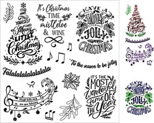 Christmas Sentiment Clear Stamps for Card Making or Journaling Christmas Tree Mu