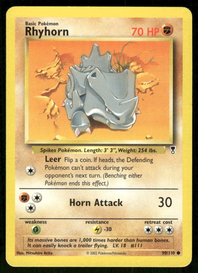 Pokemon Tcg Rhyhorn #90 Pokemon Legendary Collection LP