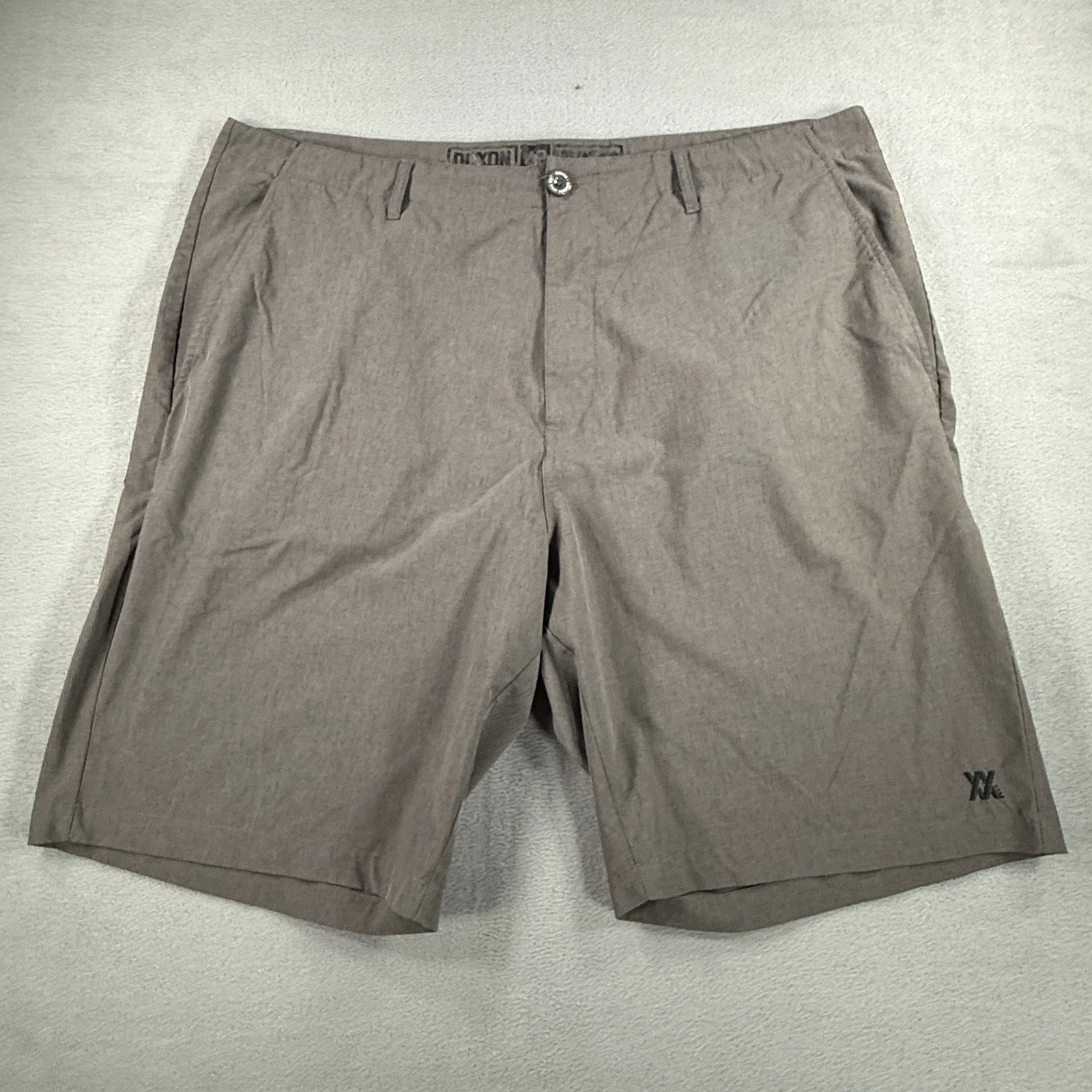 Dixxon Flat Front Stretch Microfiber Hybrid Chino Shorts Gray Men's 42