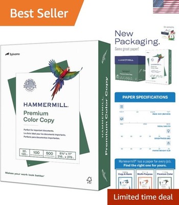 Color Copy Paper, 32lb, 8.5x11, 500 Sheets - Eco-Friendly Glossy Finish