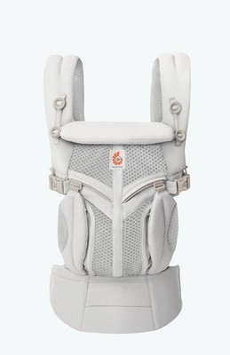 Ergobaby Gray Cotton Baby Carrier Detachable Hood Front Pocket Adjustable Straps