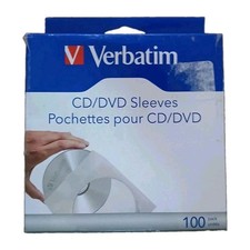 Verbatim CD/DVD Paper Sleeves-with Clear Window Space-saving 100pk