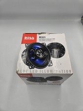 BOSS BE423 Full Range Speakers 3-Way 1 Pair Blue LED Illumination 4"