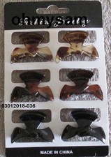 CLOSEOUT 6 6 6 NEUTRAL MULTI COLOR PLASTIC HAIR CLIP / FLAT COMB / 1 1/2" D