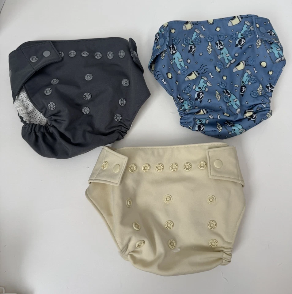 GroVia All In One Cloth Diaper Bundle LOT 3 Shells 6 Liners 45 Disposable Pads - Image 3 of 4