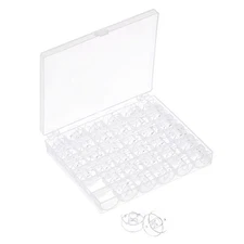 Plastic Bobbins Set with 36 Compartments Box for Sewing Machine, Transparent