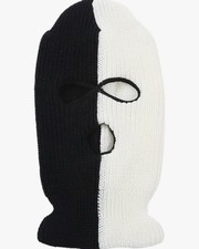 Ski Mask 3 hole Half White Half Black Fast next Day shipping .