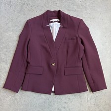 Veronica Beard Farley Stand Collar Blazer Jacket Merlot One Button USA Size 8