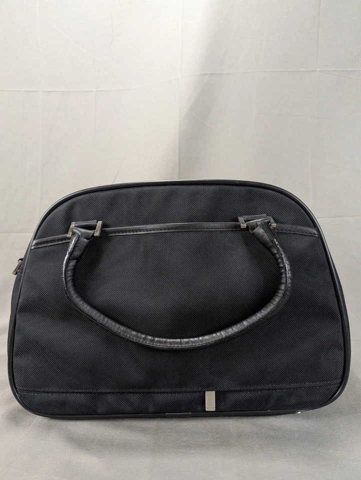 Bolso de Viaje Hartmann Estampado Floral Rojo y Negro Vintage Tamaño Mediano  Foto 3 de 4