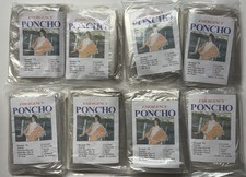 Poncho X 8. Emergency Rain Ponchos With Hoods. One Size Fits All. Clear. New.