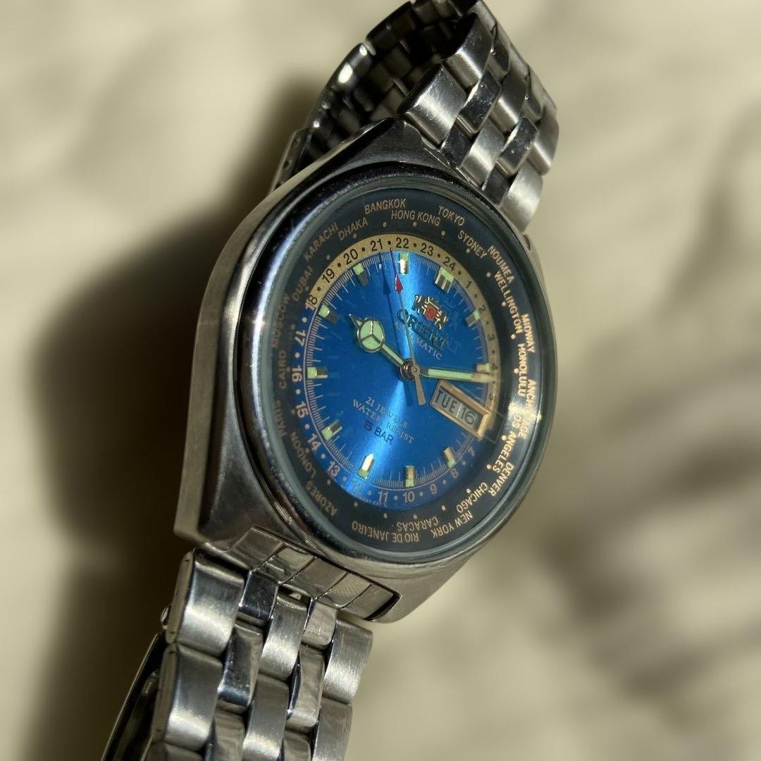 Orient World Time Automatic Wristwatch Stainless … - image 3