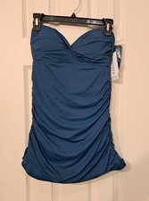 JANTZEN Swim dress W Removable Adjustab Straps Att Bott Women Sz 6 Moroccan Blue