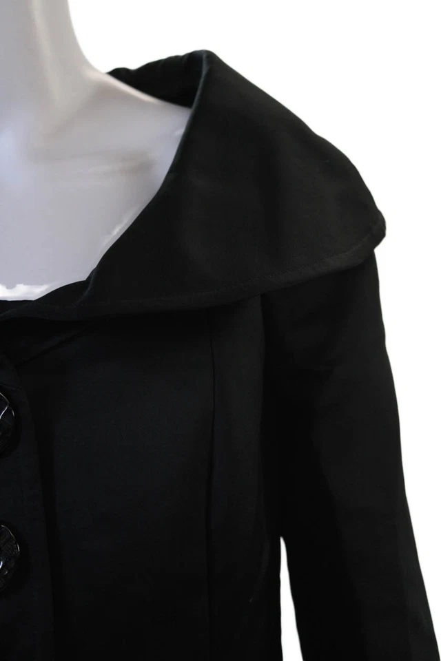 Blazer de mujer Ellen Tracy con botones vestido negro talla 10 pequeño/2 Foto 3 de 4