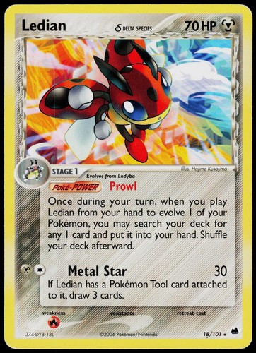 Ledian 18/101 Dragon Frontiers - Pokemon MP (Rare)