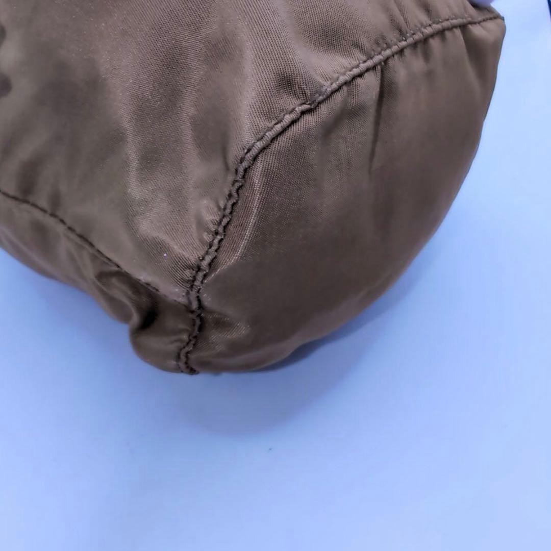 PRADA Nylon Pouch Drawstring Brown Triangle Logo - image 7