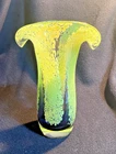 Teleflora Designed by FENTON Art Glass Hand Blown Vase - Lime Green & Blue
