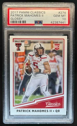 2017 Panini Classics Patrick Mahomes II RC Glossy Rookie #274 PSA 10