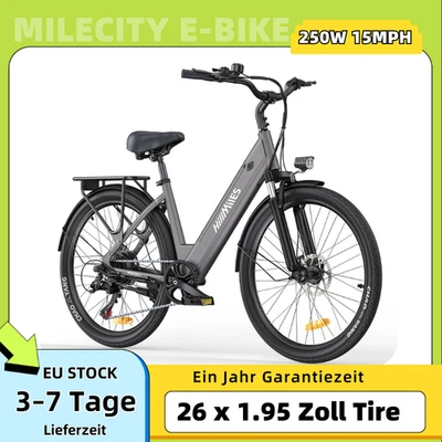 Bicicleta eléctrica HillMiles Milecity 1 Commuter 26 pulgadas 250W Pedelec 36V 13AH EBike