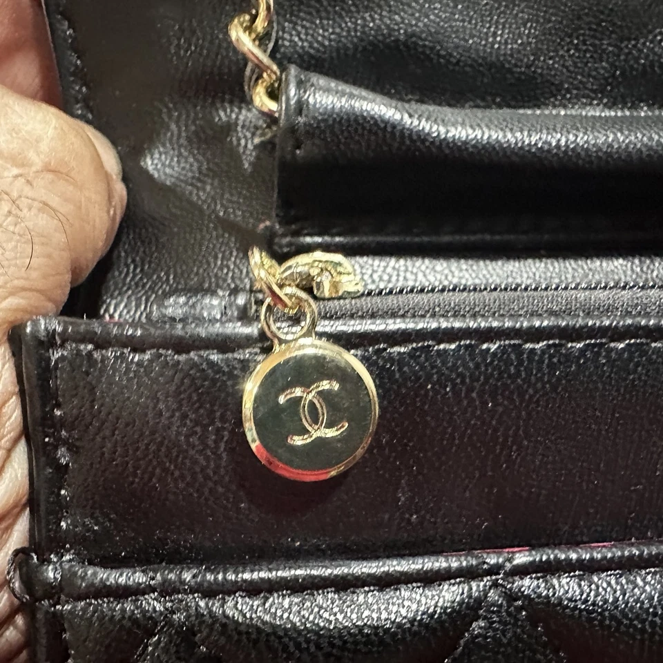 CHANEL Wallet On Chain Black Caviar Leather Gold Hardware Quilted Flap - Image 3 of 4